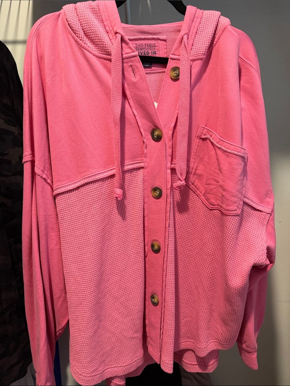 American Eagle NWT Pink Hooded Button-Front Women’s Sweater